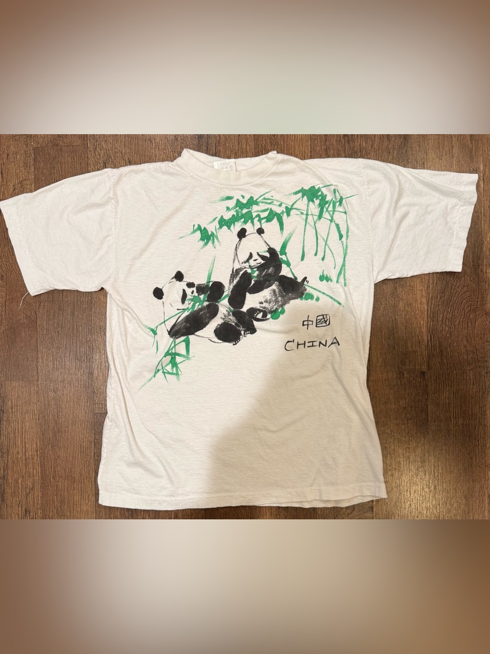 Vintage 80s China Panda souvenir Tee - White large
